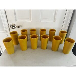 Lot of 12 Vintage Tupperware‎ #873 Harvest Gold Color Tumblers 12 Oz Cups